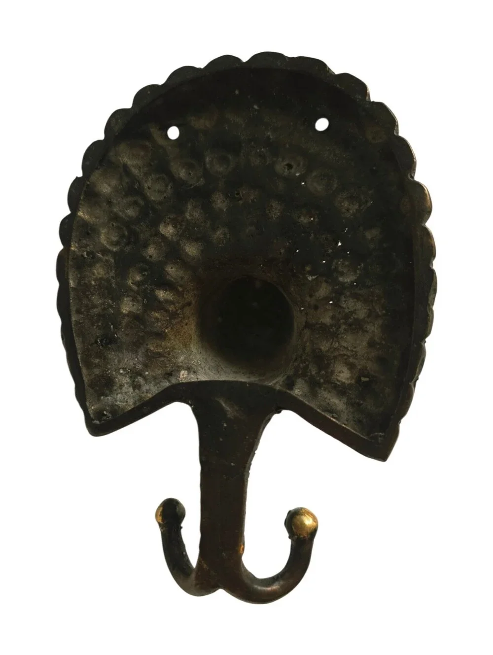 Vintage Style Brass Tone Peacock Double Wall Hook